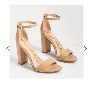 Sam Edelman Yaro Block Heel Sandal (Soft Beige Leather)